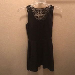 Rue 21 Black Crochet Back Skater Dress